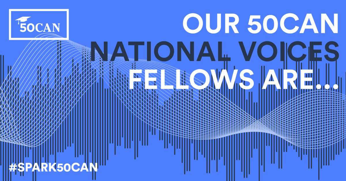 FiftyCAN's tweet photo. Our National Voices Fellowship is identifying & supporting the next gen of education advocates who are willing to work across political divides for the good of children. Help us connect & empower these changemakers with a gift of any size! #Spark50CAN https://t.co/PpRqMtaC5U https://t.co/zyGeQ0xFzd