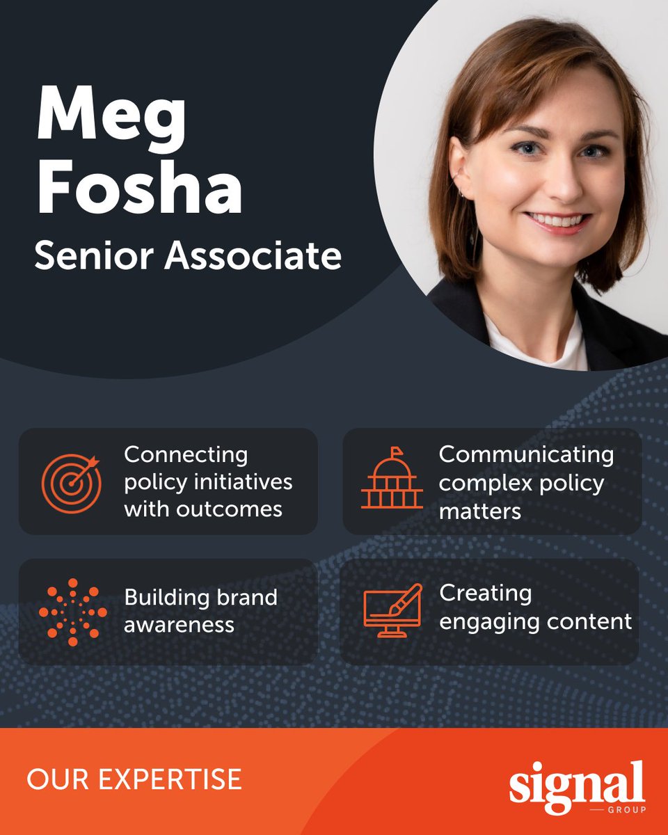 signalgroupdc's tweet photo. Megan Fosha is an expert in connecting audiences with her clients’ missions - inspiring action to move the needle on their issues. Learn more: https://t.co/oK8TkOAdtd https://t.co/1ljoPExrvo