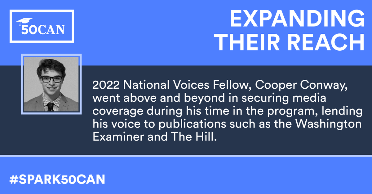 FiftyCAN's tweet photo. Our National Voices Fellowship is identifying & supporting the next gen of education advocates who are willing to work across political divides for the good of children. Help us connect & empower these changemakers with a gift of any size! #Spark50CAN https://t.co/PpRqMtaC5U https://t.co/zyGeQ0xFzd