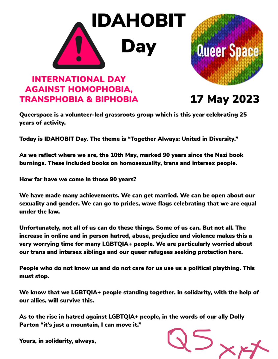 Our #IDAHOBIT Day Statement.

Together Always: United in Diversity. 

RTs appreciated. 🏳️‍🌈❤️🏳️‍⚧️