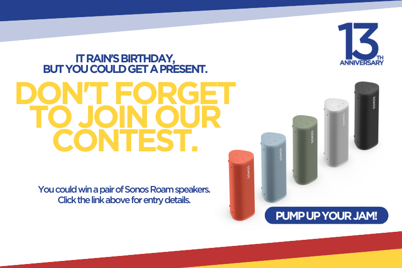 Feeling the urge to rock out? There's still time to enter our #13DaysofRain contest for a set of Sonos speakers - visit bit.ly/3p4cHim! The winner will be announced this afternoon. #rainbdm