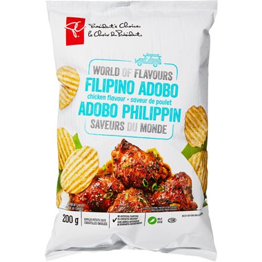 KrisReports's tweet photo. So President’s Choice is now creating Filipino “inspired” products and these are very questionable.

Chicken Adobo chips? (I’ve tried, tastes nothing like the dish)

Chicken Adobo Lumpia? Why?! It’s good normally.

Calamansi lemonade? Why mix lemons? Calamansi is already good! https://t.co/SnHsayyNKU