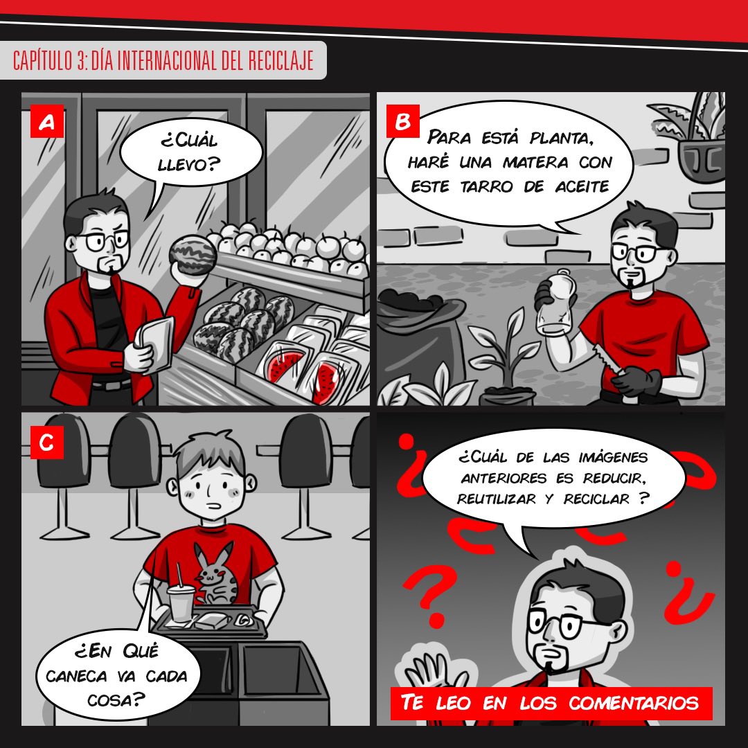 Reducir, reutilizar y reciclar ¿Cuál es cada una? Te leo en los comentarios ✍️