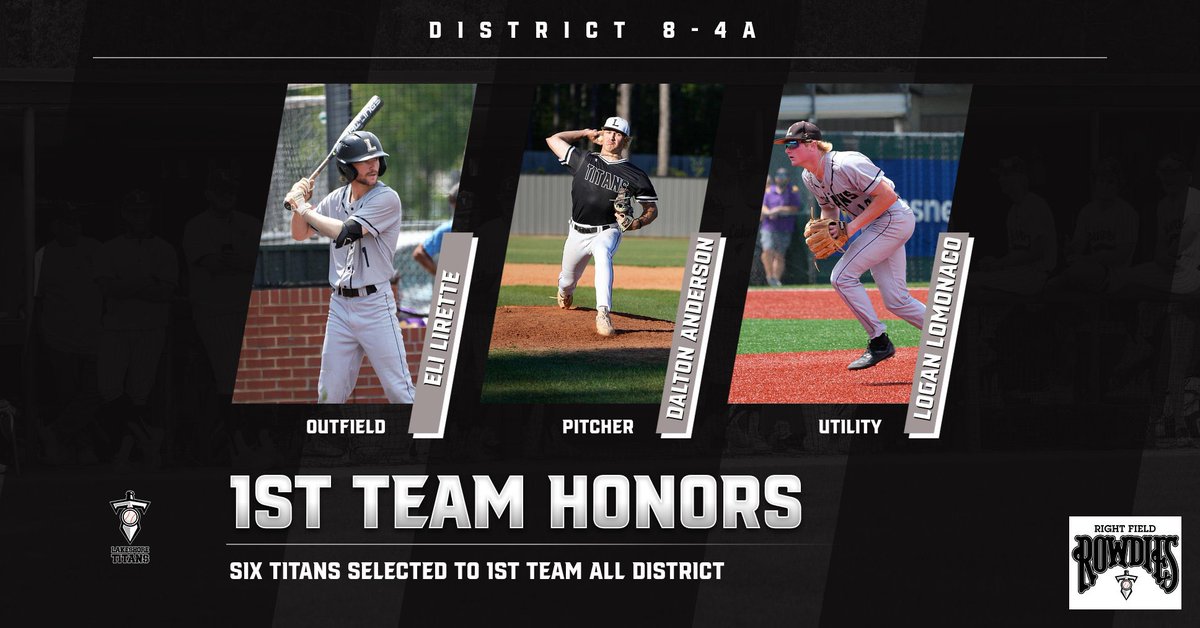 Titans Baseball (@titanupbaseball) on Twitter photo Six Titans earn 1st Team 8-4A All District Honors.
Congratulations to @Eli_Lirette2023 <a href="/logan_lomonaco/">Logan Lomonaco</a> <a href="/DominickLetort/">Dominick Letort</a> <a href="/P_Scott2023/">Preston Scott</a> <a href="/Dalton_and22/">Dalton Anderson</a> and <a href="/Gabe_d9/">Gabe Dalton</a> Six Titans earn 1st Team 8-4A All District Honors.
Congratulations to @Eli_Lirette2023 <a href="/logan_lomonaco/">Logan Lomonaco</a> <a href="/DominickLetort/">Dominick Letort</a> <a href="/P_Scott2023/">Preston Scott</a> <a href="/Dalton_and22/">Dalton Anderson</a> and <a href="/Gabe_d9/">Gabe Dalton</a>