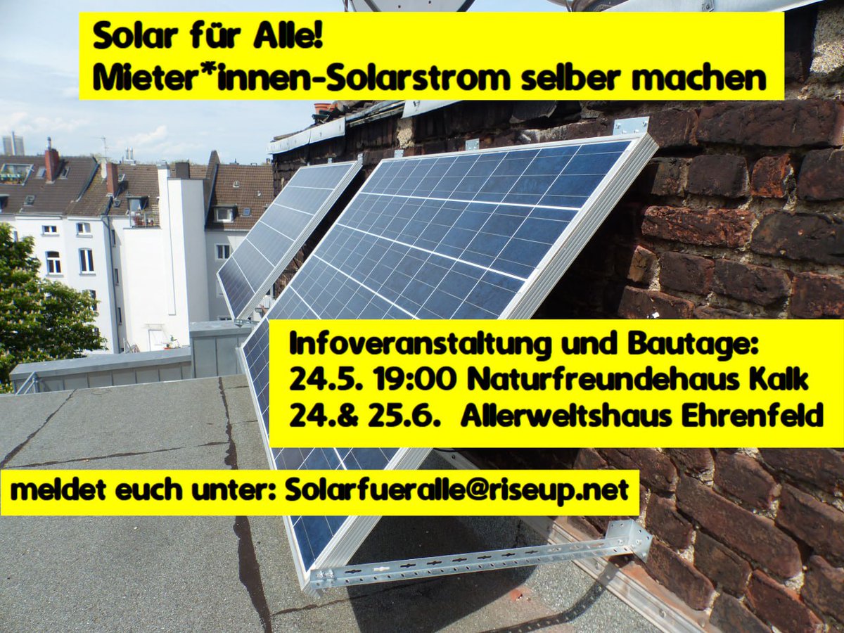 aufbaumen's tweet photo. Unsere Friends von "Solarstrom für Alle" Organisieren am 24.5 einen Infoabend und am 24.+25.6 Bautage für geförderte Solar-Balkonkraftwerke 🔥✊ https://t.co/QwJZuXNm0Y