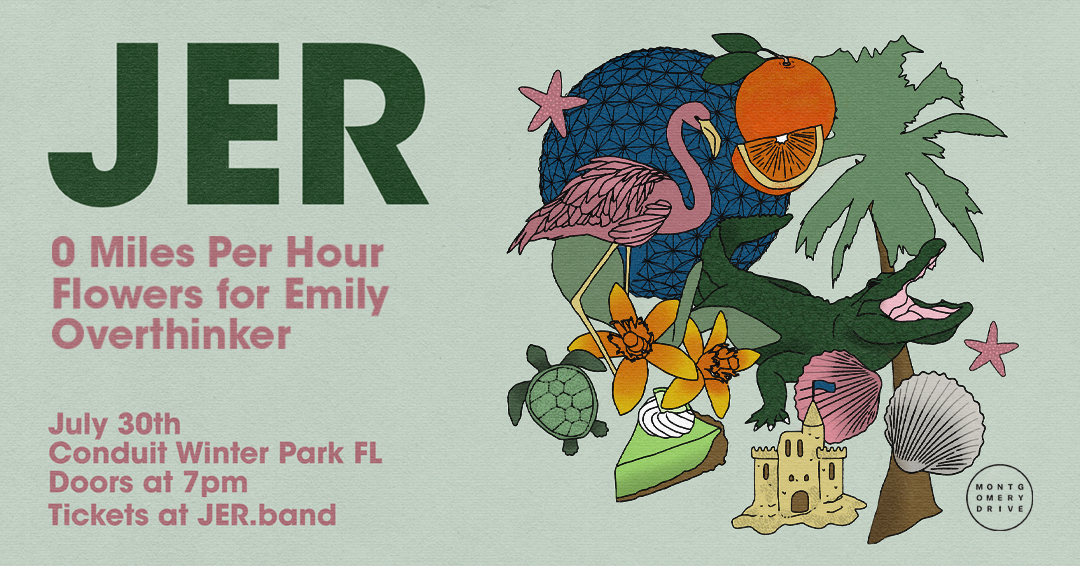 MontgomeryDrive's tweet photo. Just Announced: JER (of @Skatunenetwork) ONE NIGHT ONLY at Conduit on July 30th, 2023 with Special Guests 0 Miles Per Hour, Flowers For Emily, and @OverthinkerFL

Art by: @annafooda

Tickets On Sale THIS FRIDAY (5/19) @ 10AM EST🎟 https://t.co/hv9piPUXLI https://t.co/jc8oPtZqJC
