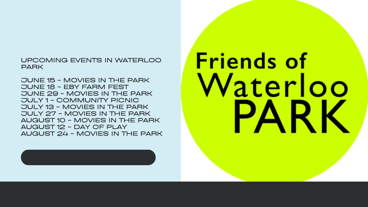 For more information on our next family friendly event at Eby Farm, Waterloo Park on June 18 see:
fb.me/e/YbpPBhHo

For information on other exciting events offered by City of Waterloo in Waterloo Park see:
waterloo.ca/en/things-to-d…