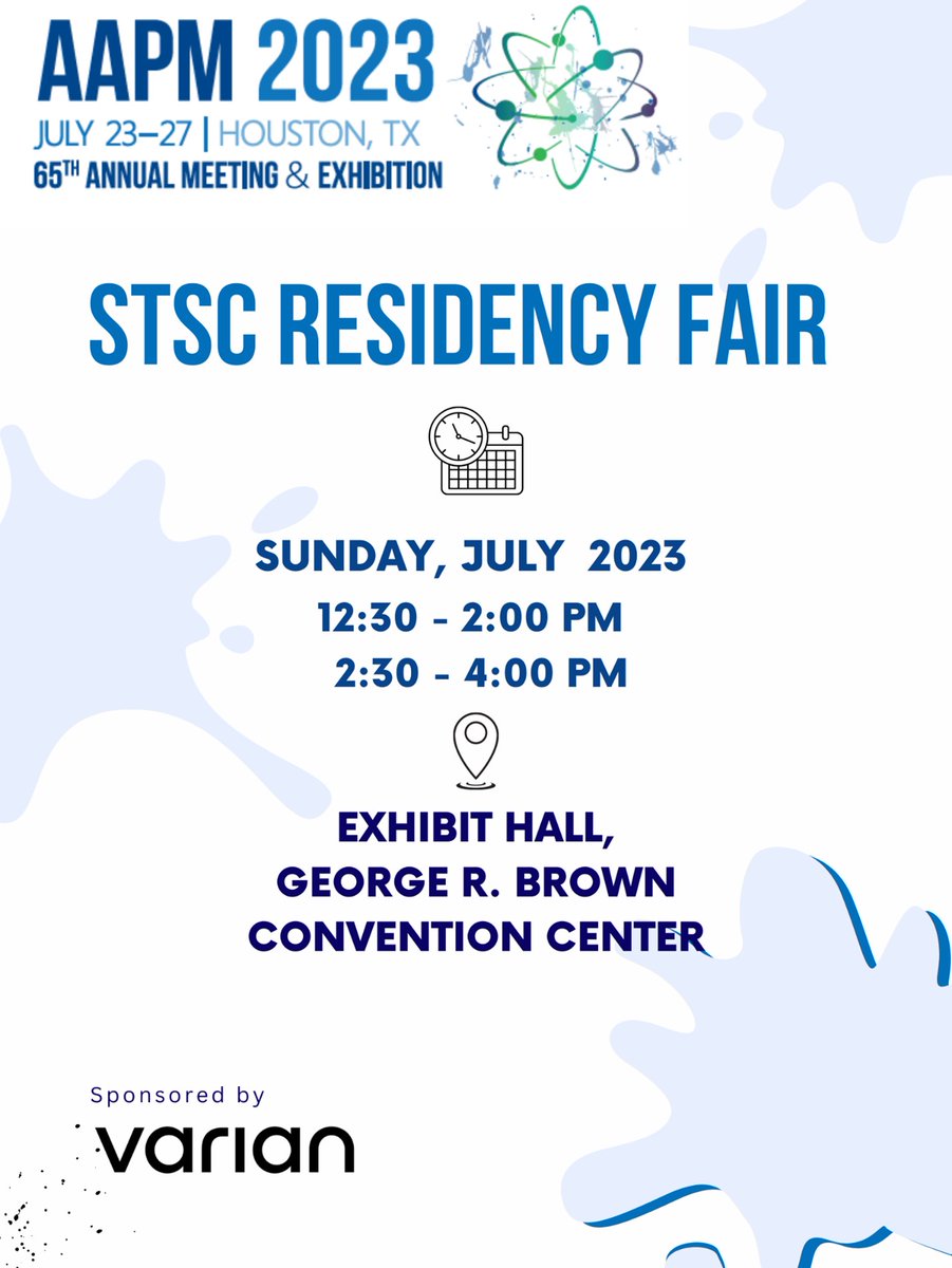aapmstsc (@aapmstsc) on Twitter photo The <a href="/aapmstsc/">aapmstsc</a> is excited to organize the #MedPhys Residency Fair at #AAPM2023 in Houston, TX. Registration is now open for programs! Stay tuned for candidate registration, virtual fair and MORE
<a href="/aapmHQ/">American Association of Physicists in Medicine</a> <a href="/aapmWGSTR/">AAPM WGSTR</a> The <a href="/aapmstsc/">aapmstsc</a> is excited to organize the #MedPhys Residency Fair at #AAPM2023 in Houston, TX. Registration is now open for programs! Stay tuned for candidate registration, virtual fair and MORE
<a href="/aapmHQ/">American Association of Physicists in Medicine</a> <a href="/aapmWGSTR/">AAPM WGSTR</a>