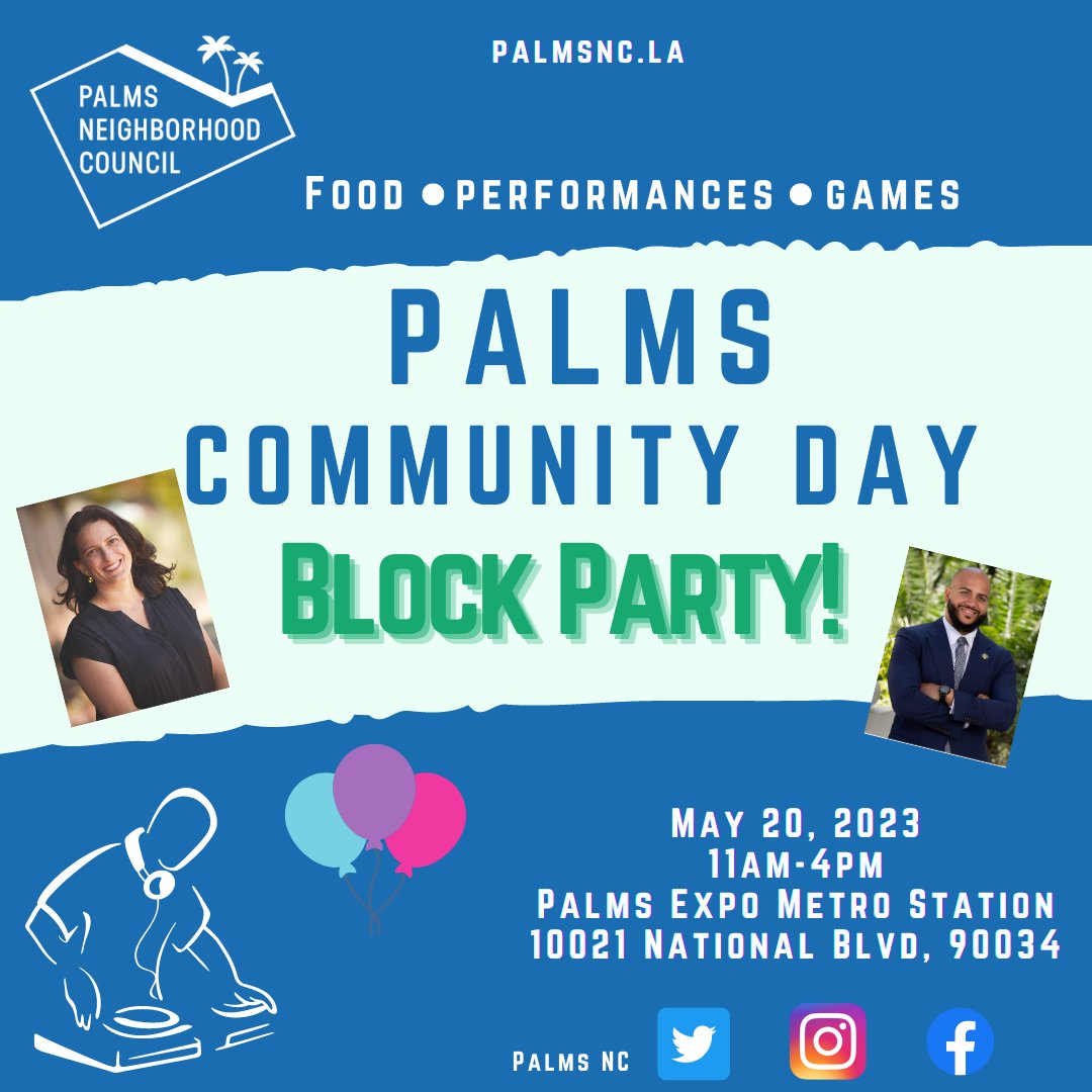 PalmsNC's tweet photo. Katy Yaroslavsky AND Isaac Bryan, are coming through. That's right! Maybe we'll see them bust some dance moves🙌 This Saturday, May 20th, 11am to 4pm at the Palms Expo-line Station, 10021 National Blvd. Join us. #PalmsCommunityDay #PalmsNC #PalmsBlockParty https://t.co/5yA8JuHvVX