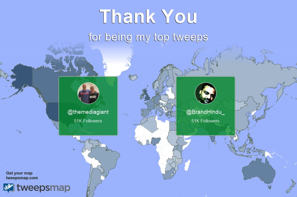 Special thanks to my top new tweeps this week @themediagiant, @BrandHindu_