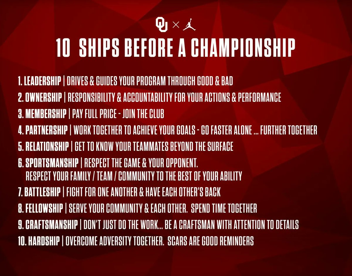 10 SHIPS BEFORE A CHAMPIONSHIP

~ via <a href="/JR_Sandlin/">Coach J.R. Sandlin</a>