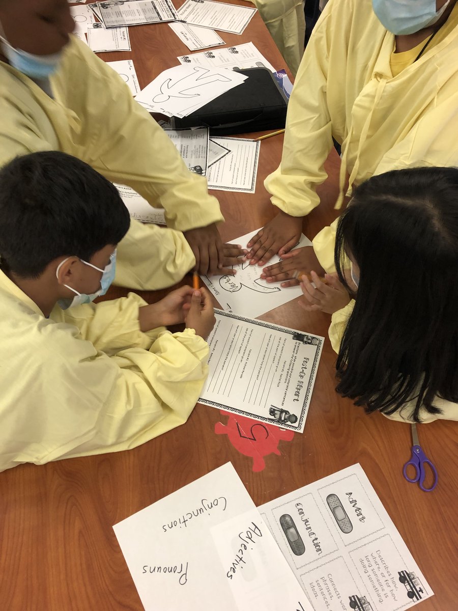 Mrs. Wagner's 3rd graders became “doctors” - performing grammar surgery!  Our medical team read of each patient’s symptoms, made a diagnosis, &amp; then staged a transplant:  noun, verb, adjective, pronoun, conjunction, or adverb.  They also completed post-op reports! #CelebrateFonde