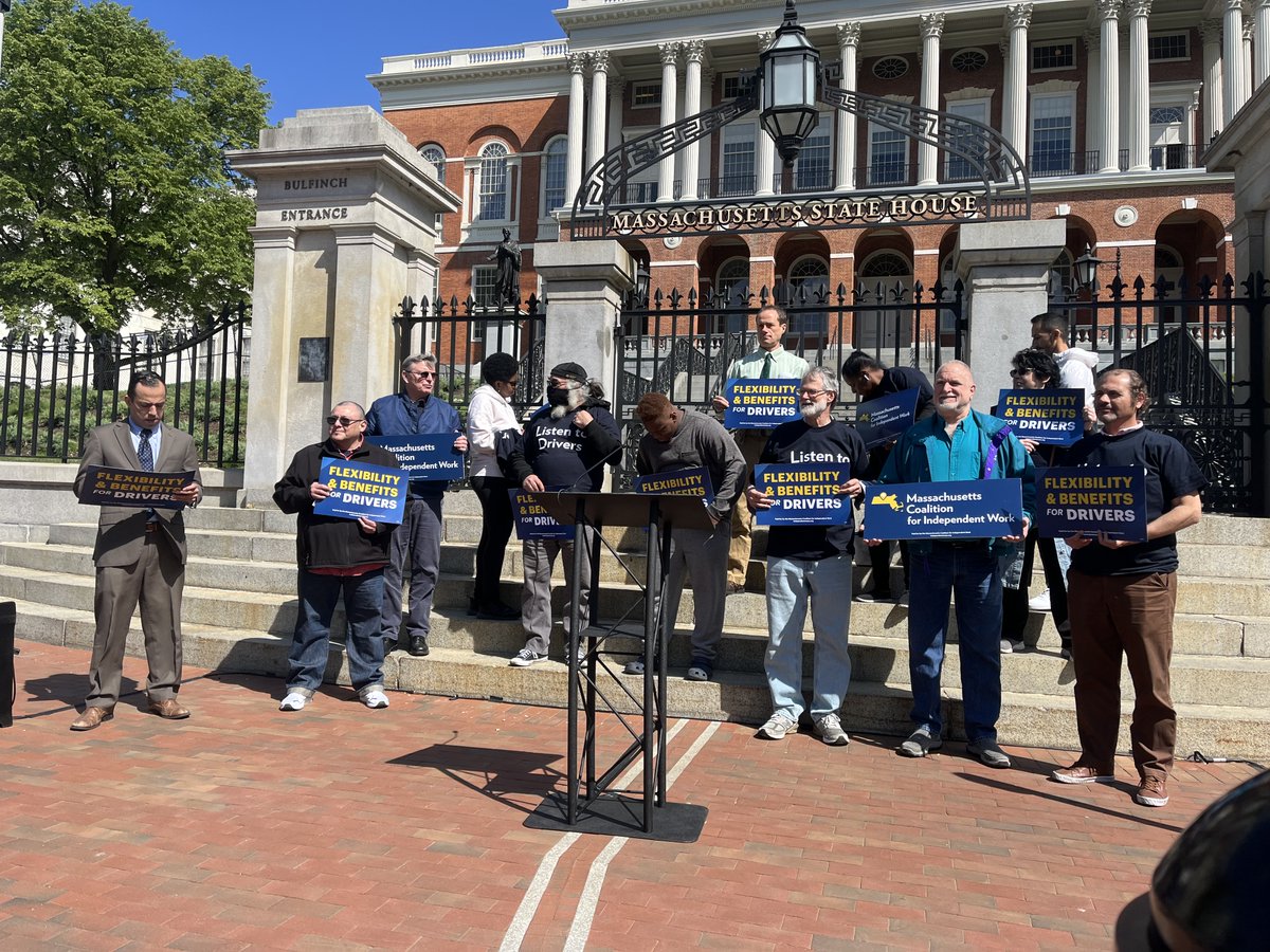 Happening Now: #rideshare and #deliverydrivers are speaking on legislation that will protect their flexibility while securing new benefits #mapoli
