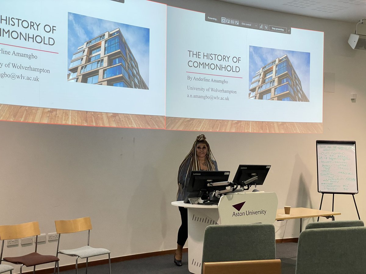 3/5 Next, we have @AndaItaly (Wolverhampton) discussing the History of Commonhold #2023WMLDNSpring Well done on the clarity in outlining the research project!