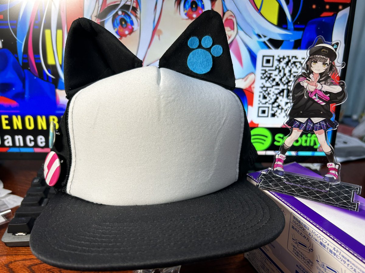 tamalinax's tweet photo. たまキャップver2.0
耳の形が納得できなかったので作り直した

電音部のイベントの時に装備するの楽しみ
電音部創作部になるのかね

「このコンテンツはファンメイドコンテンツです。ファンメイドコンテンツポリシー（https://t.co/Uh51wHSRgp）のもと制作されています。」

#電音部 https://t.co/EYmn8516QO