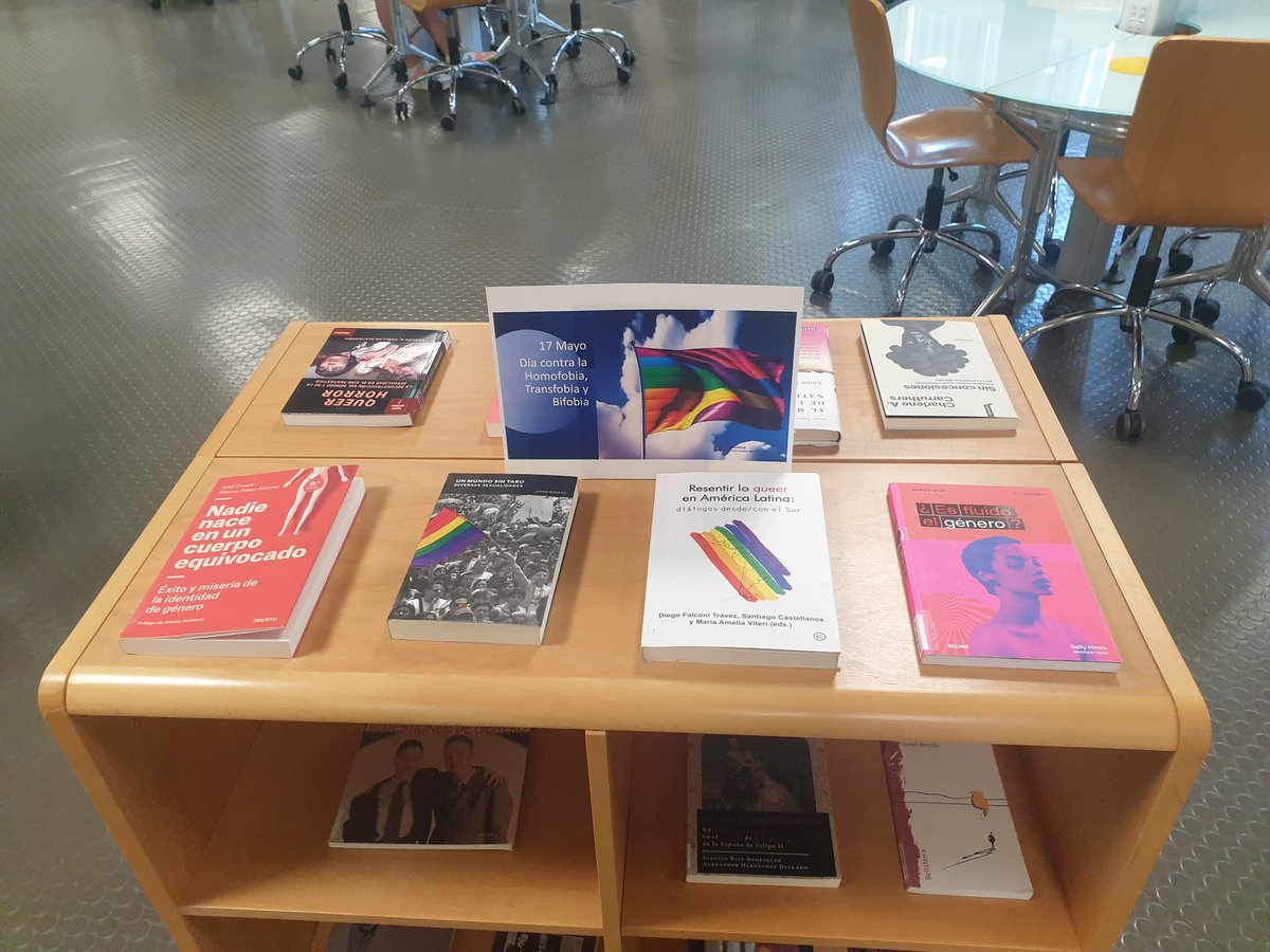 BibliotecaULL's tweet photo. El Espacio de Igualdad de la Biblioteca General y de Humanidades @ULL acoge desde hoy una muestra bibliográfica dedicada al Día Internacional contra la Homofobia, la Transfobia y la Bifobia #BCxI https://t.co/kQjZGp8KT1