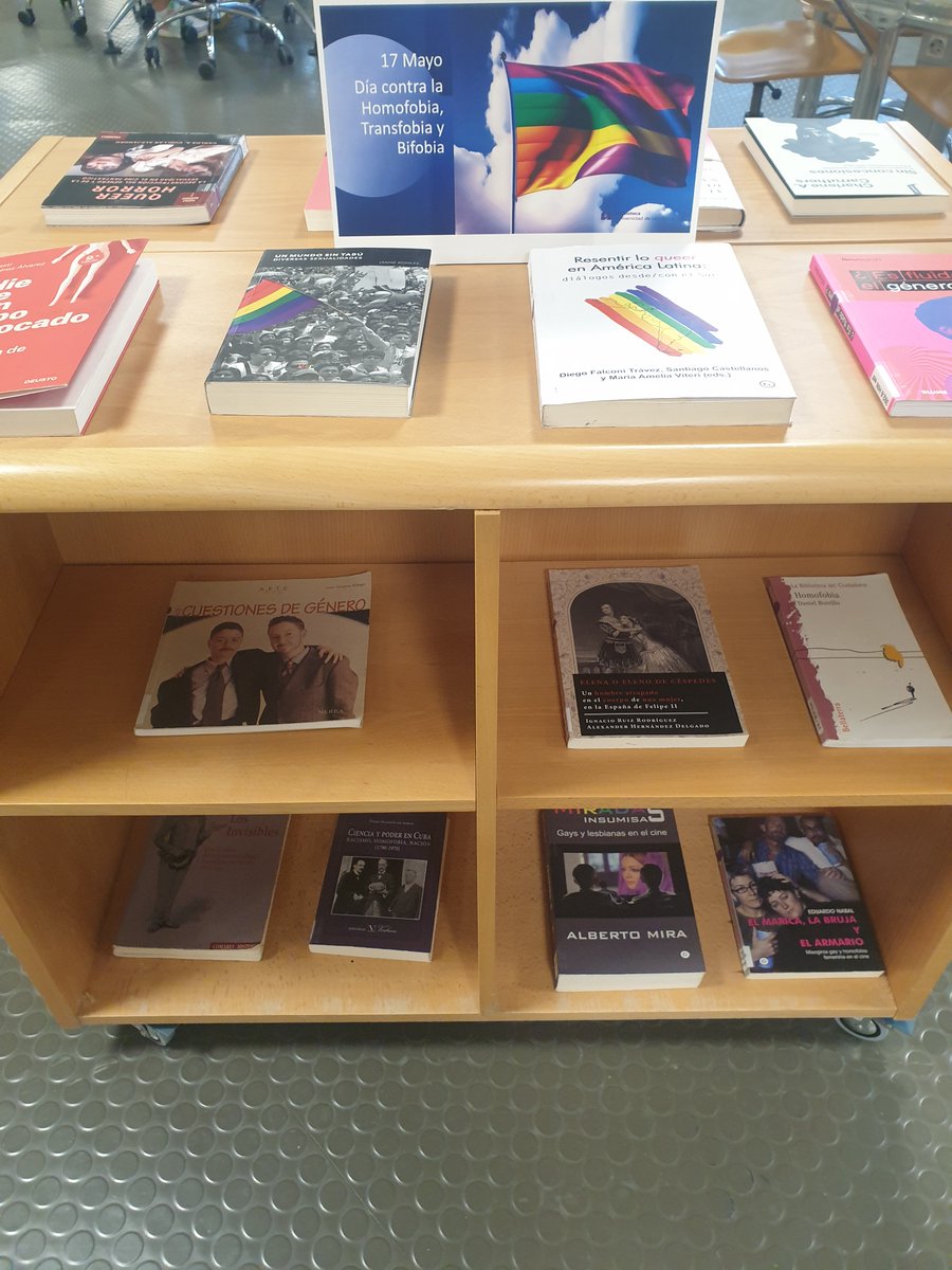BibliotecaULL's tweet photo. El Espacio de Igualdad de la Biblioteca General y de Humanidades @ULL acoge desde hoy una muestra bibliográfica dedicada al Día Internacional contra la Homofobia, la Transfobia y la Bifobia #BCxI https://t.co/kQjZGp8KT1