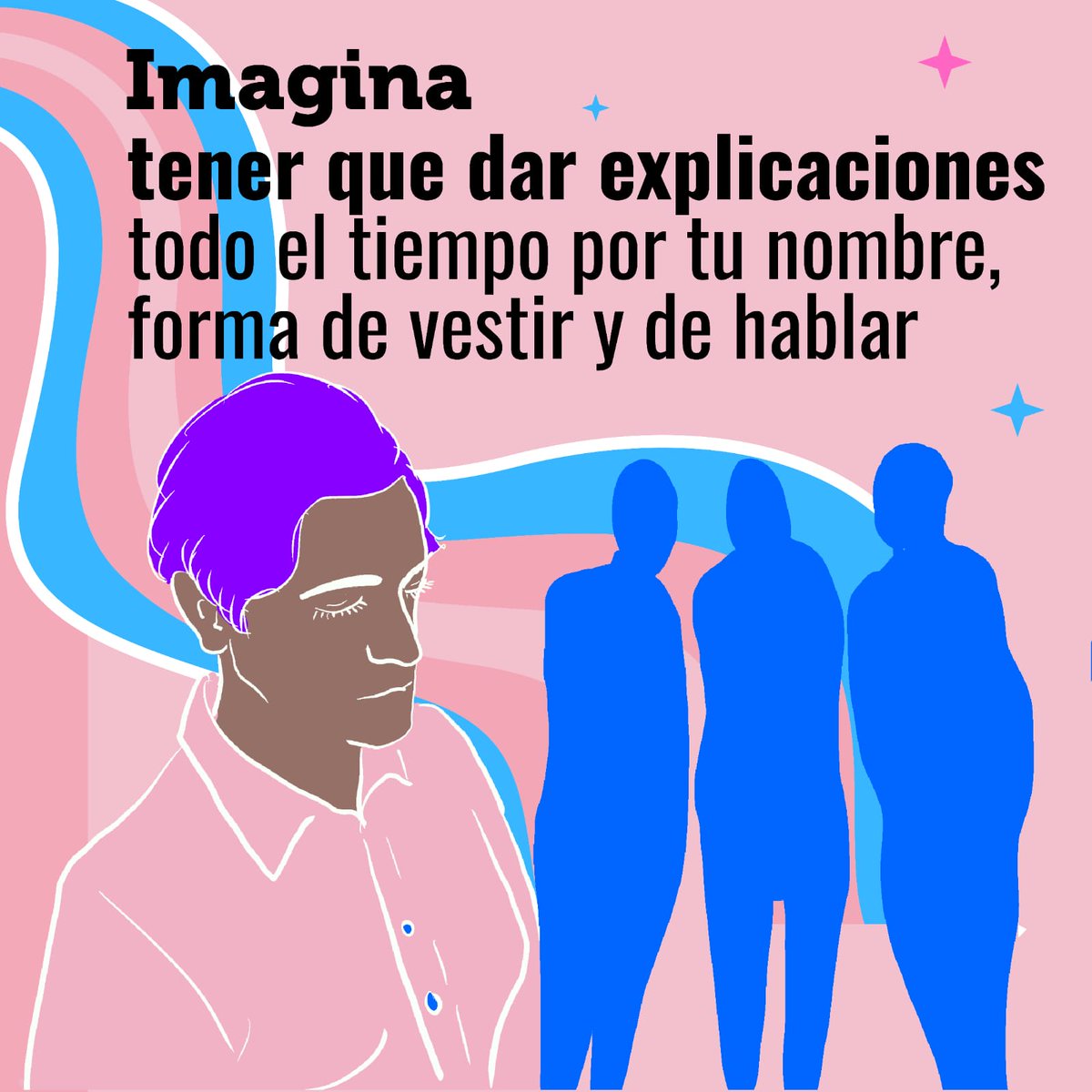 🗣 La transfobia, la homofobia y la bifobia cobran la vida de miles de personas diariamente. 🏳‍⚧ Todas las personas tenemos el derecho a ser reconocidas por ser quien elegimos, y no ser discriminadas ni violentadas por ello. ¡Conoce más en inclusivetrans.org!