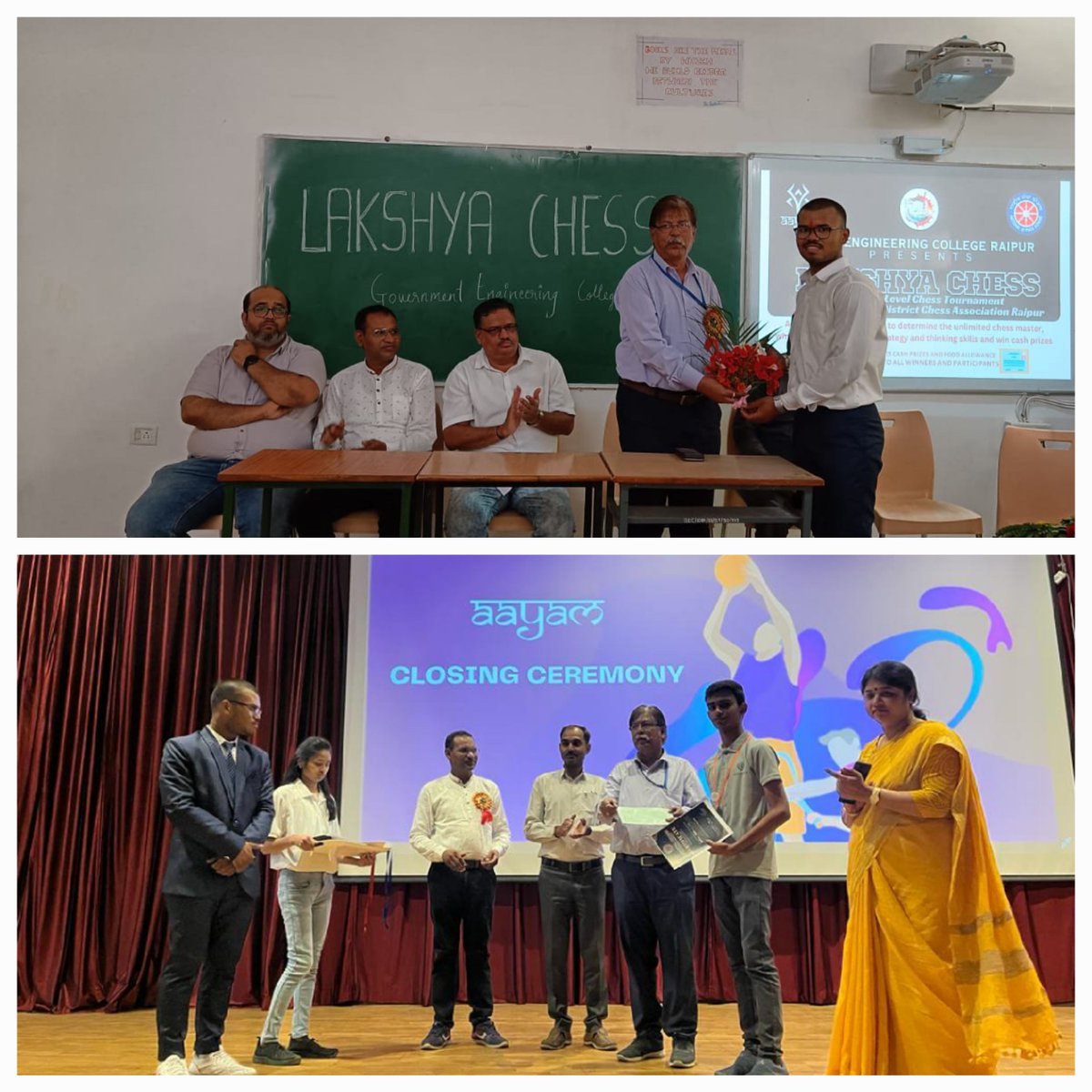GECR_NSS's tweet photo. NSS, GECR organised a District Level Open #ChessTournament under GECR'S sport's fest AAYAM 2023. It was a very successful event held and winners are awarded with Certificates, Medals and Cash Prizes by Respected Principal Sir and HODs and senior faculties of the College. https://t.co/a1Vucyliub
