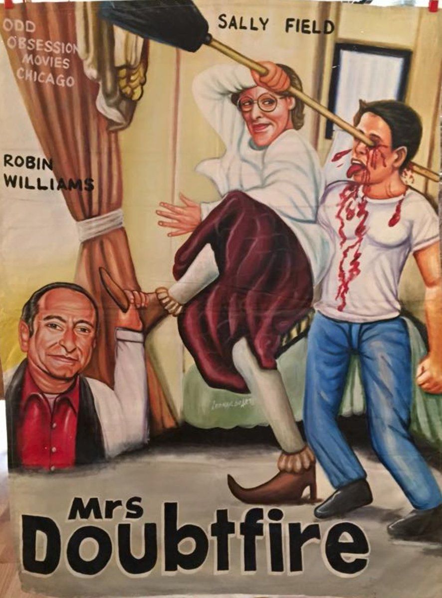 AFRICAN GAZE was an exhibition showcasing the weird and wonderful art form that is the Ghanaian movie poster. These are some of the best... A THREAD 1/20 - Mrs Doubtfire