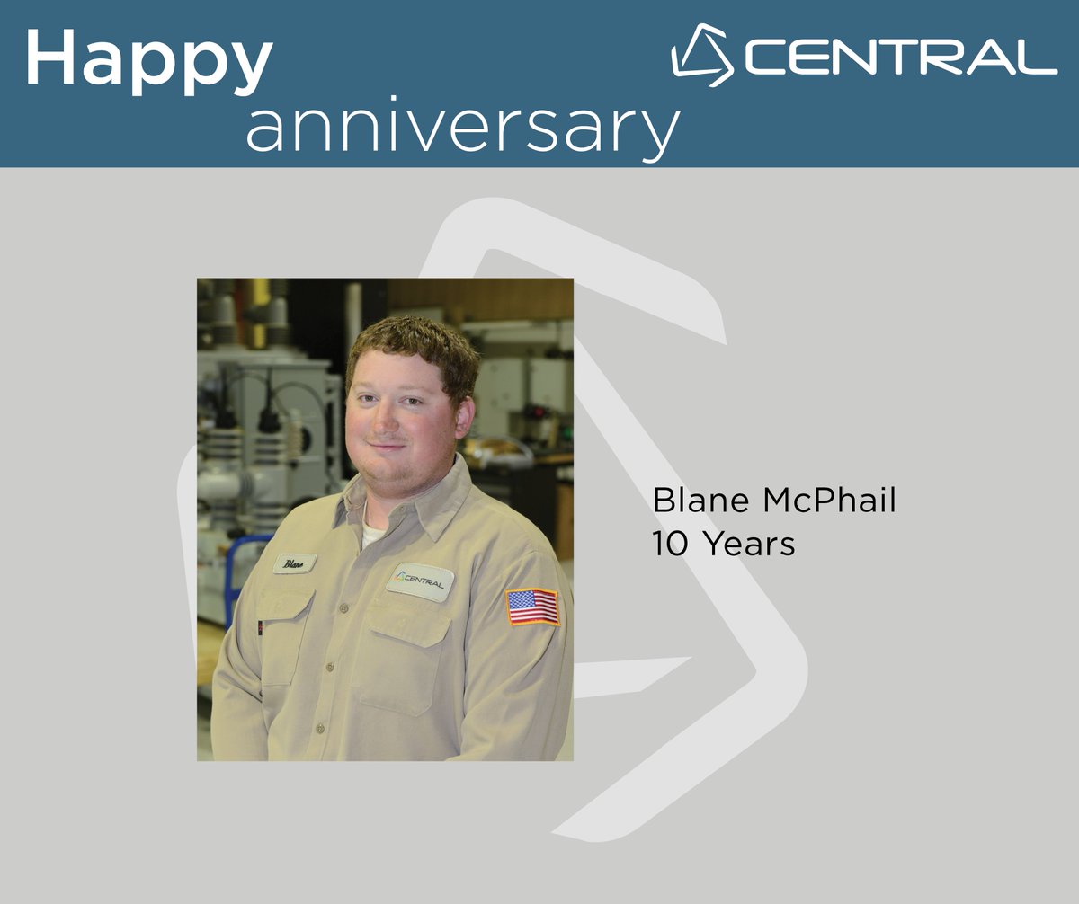 MyCentralCOOP's tweet photo. Happy work anniversary to Central employee Blane McPhail! We appreciate your years of service! #InsideCentral https://t.co/mQ2QjrBTWj