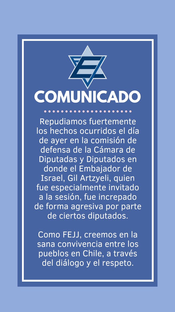 FEJJ_Chile's tweet photo. Comunicado sobre los hechos del día de ayer en el congreso 👇🏻 https://t.co/kI6XAjiJuC