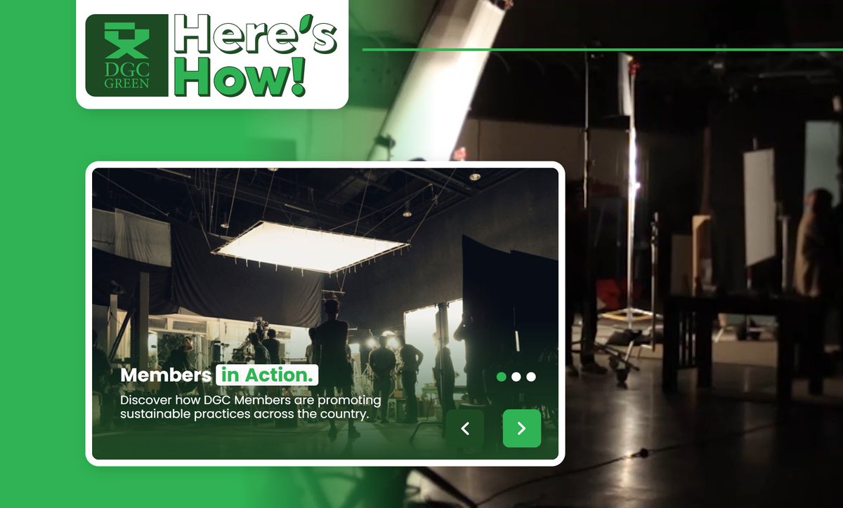 We're thrilled to relaunch DGCGreen.ca with a fresh new splash page design that showcases our commitment to a greener future!

Check out the new "Members in Action" page, featuring inspiring stories of DGC Members leading the way in sustainable filmmaking. 🎬🌿