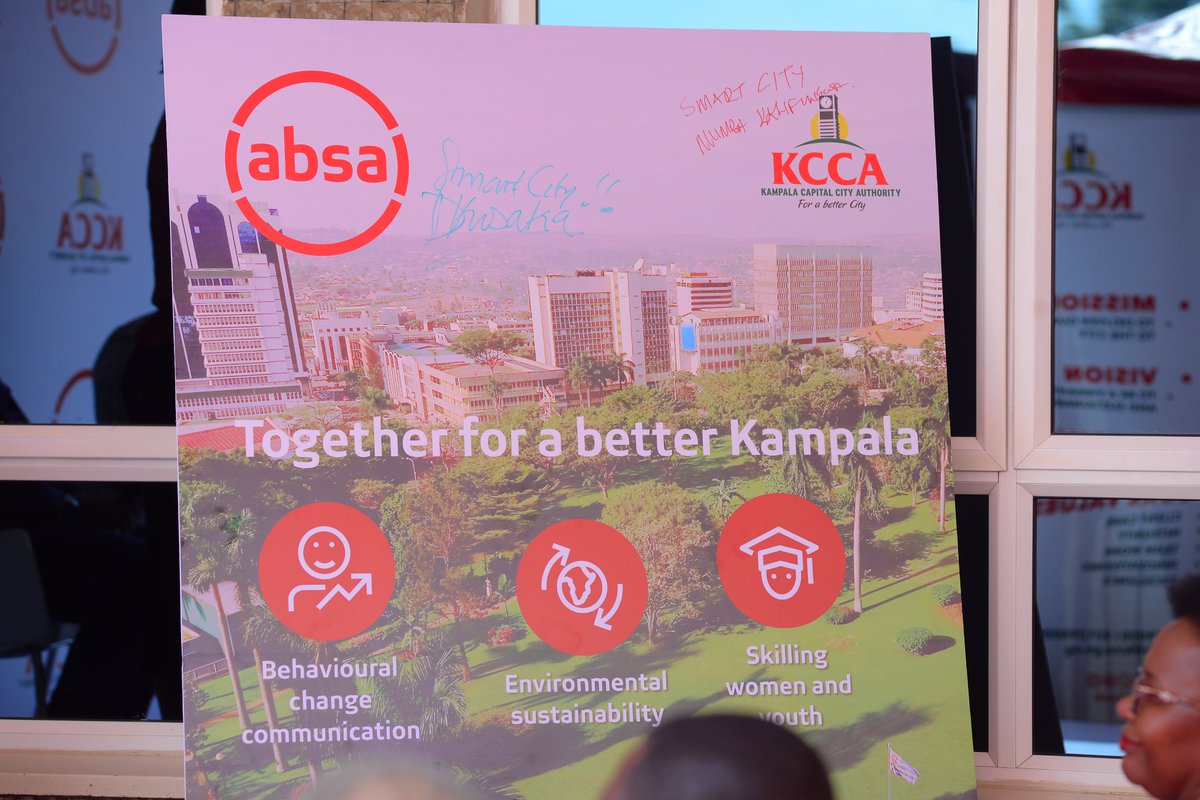 HNangonzi's tweet photo. As part of @AbsaUganda's drive to deepen our Citizenship engagements, this morning, we unveiled a 3-year partnership with @KCCAUG worth UGX490m to support environmental sustainability, contribute to the skilling of women &amp; youth, &amp; drive behavioural change communication towards.. https://t.co/3hiHk0LhwM