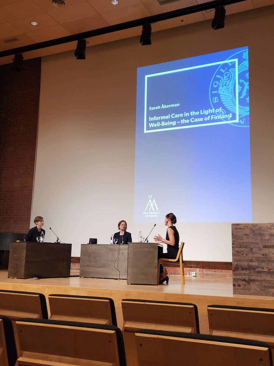 Festive day <a href="/AboAkademi/">Åbo Akademi University</a> today when my colleague Sarah Åkerman defended her doctoral thesis on informal care. Splendid work on an important topic!
