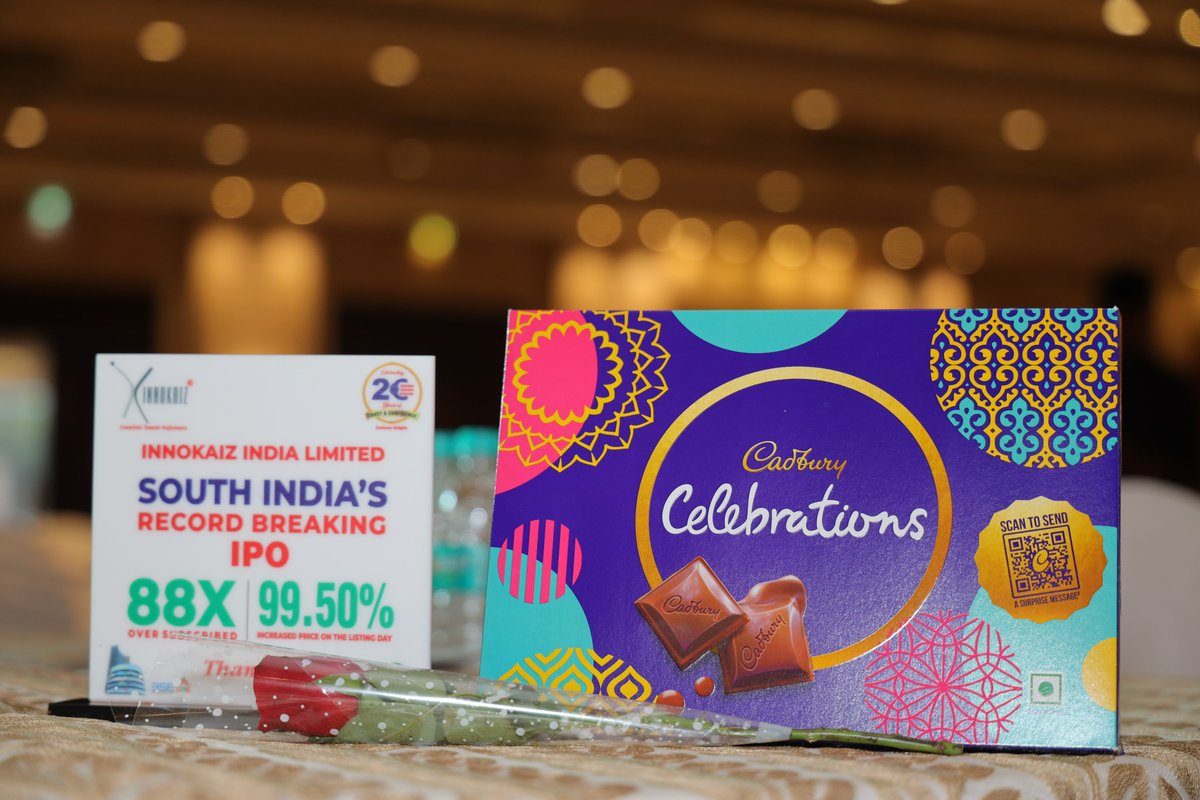 innokaiz_india's tweet photo. Tamil Nadu Pride❤️Moment INNOKAIZ INDIA LIMITED #Record_Breaking Listing Ceremony Success Party Celebration began with Lighting Kuthuvilakku at #TajCoromandel , Chennai🙏🙏🙏 @kaizensukumar #durairaj @nakkheeranweb  @BSEIndia @CMOTamilnadu @nsitharamanoffc @Manothangaraj #IPO https://t.co/MCfqzP7dVV