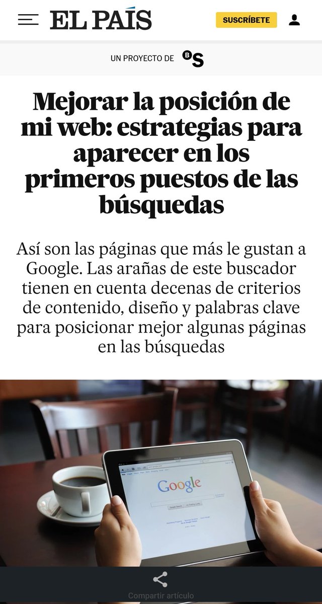 davidmorancacho's tweet photo. Hoy os cuento en @el_pais consejos sobre #SEO > https://t.co/iS1aE64ipL https://t.co/erF77QaIGr