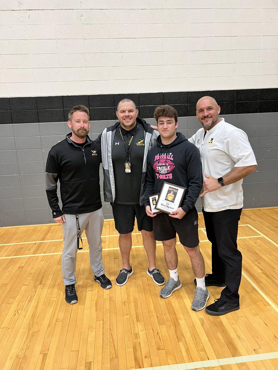 Congratulations to <a href="/vjabolts/">Andrew Athletics</a> Male Athlete of the Year <a href="/BarberiMike/">Mike Barberi</a>. <a href="/BoltsTrack/">Bolts Track</a> <a href="/VJA_FOOTBALL/">Andrew Football</a>