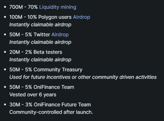 OniFinance Token(OFT) Allocation 

Total supply: 1,000,000,000 $OFT

Distribution  👇

#DeFi #Crypto #Blockchain #Dex