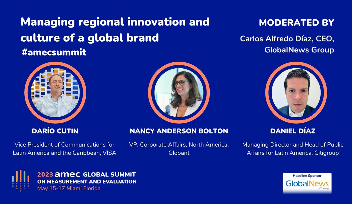 Managing regional innovation and culture of a global brand with @cutindpro @Visa @andersonancy @Globant Daniel Diaz @Citi and @arankwende @globalnewsgroup at #amecsummit in miami 

#bestpractices #marketing #data #analytics #culture