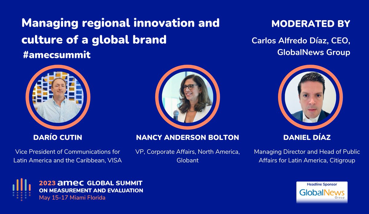 Managing regional innovation and culture of a global brand with <a href="/cutindpro/">Dario Cutin</a> <a href="/Visa/">Visa</a> <a href="/andersonancy/">Nancy AndersonBolton</a> <a href="/Globant/">Globant</a> Daniel Diaz <a href="/Citi/">Citi</a> and <a href="/arankwende/">Carlos Alfredo Diaz 💚</a> <a href="/globalnewsgroup/">GlobalNews Group</a> at #amecsummit in miami 

#bestpractices #marketing #data #analytics #culture