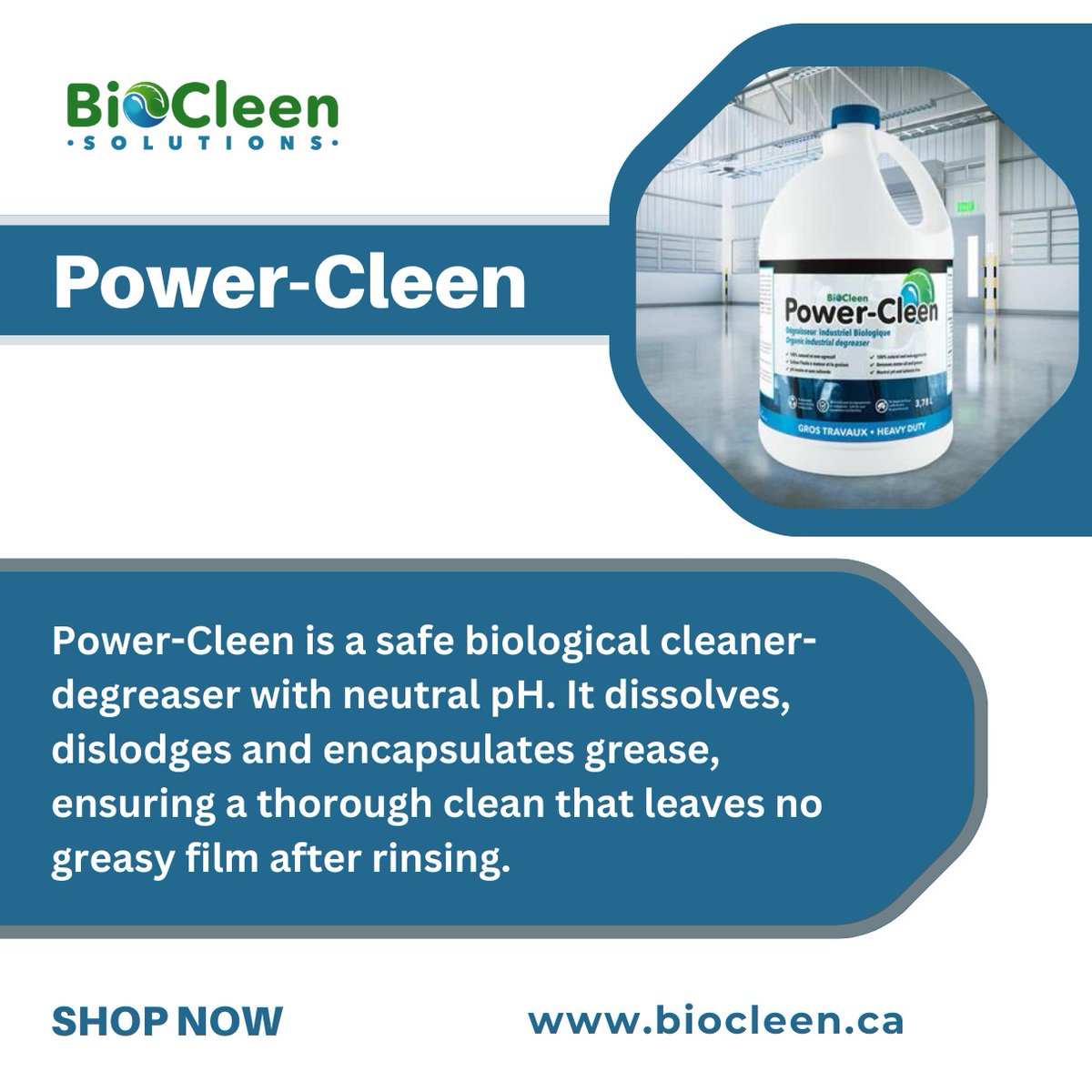 Biocleensoluti1's tweet image. 𝐏𝐨𝐰𝐞𝐫 𝐂𝐥𝐞𝐞𝐧
The ultimate grease-busting cleaner! 💪🧼 Say goodbye to grease residue and hello to a spotless shine. ✨ Get yours at 🌐biocleen.com. #PowerCleanRevolution #GreaseGone #CleanWithConfidence