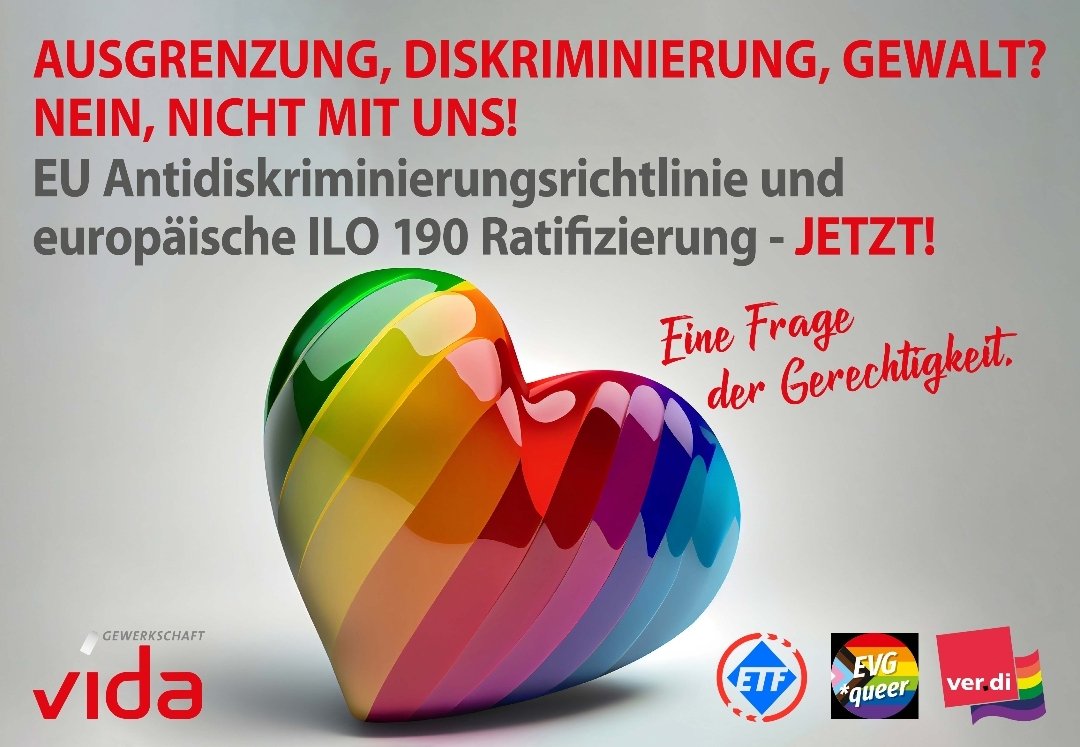 Heute ist der Internationale Tag gegen Homo-, Bi-, Inter- und Transphobie. 
#ilo190 #ratifizierung #antidiskriminierung
#IDAHOBIT 
#IDAHOBIT2023 
#LGBTQIA