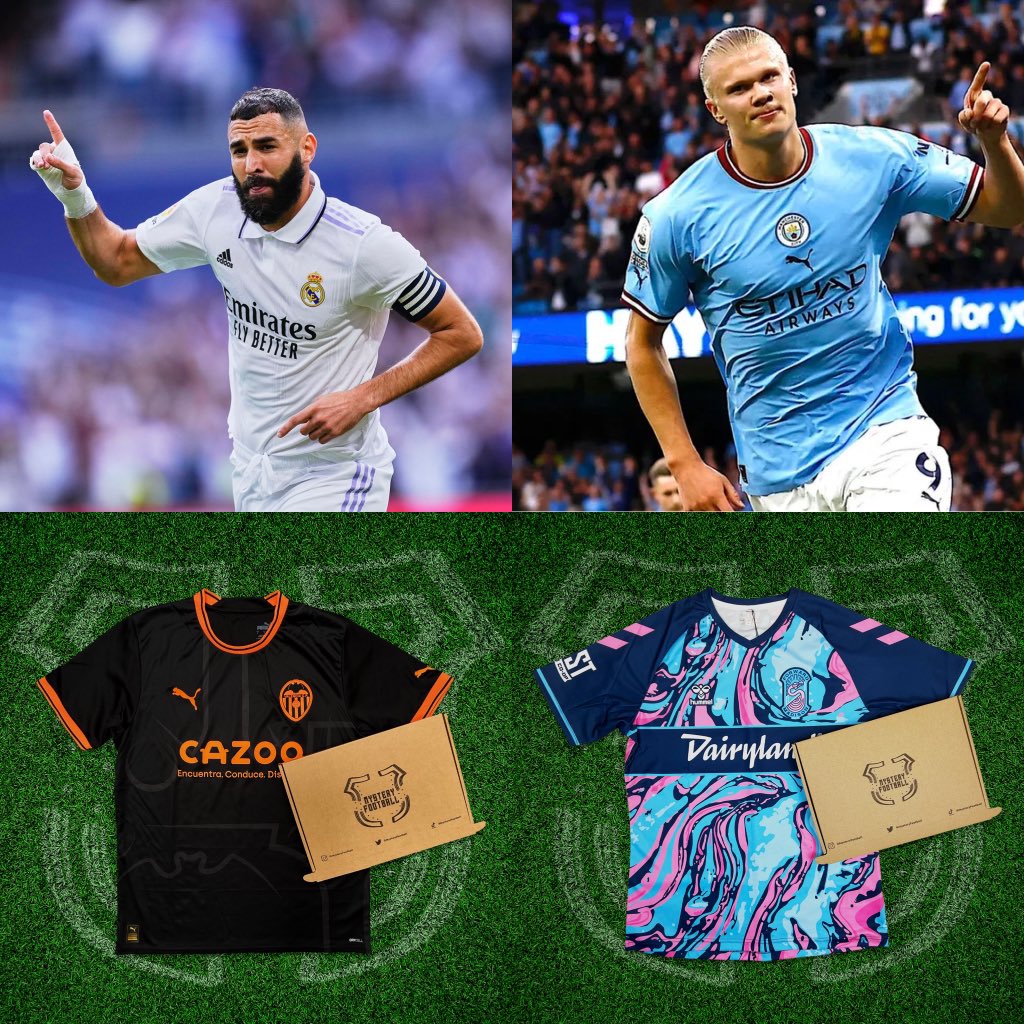 If Erling Haaland or Karim Benzema scores tonight, we will give away a Mystery Football shirt to one lucky follower! 🔵⚪️👊

To enter:
1️⃣ RT this tweet
Follow us 🤝

Good luck! 🤞