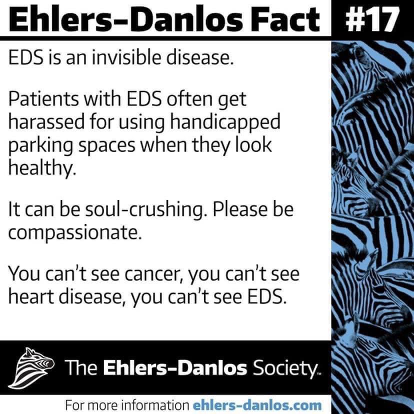 ElizaJ_bunnies's tweet photo. Ehlers-Danlos Awareness Month - Day 17 🦓
#EDS #EDSAwareness #Headache #EhlersDanlosSyndrome #Hypermobility #POTS #MCAS #Disability #ChiariMalformation #JointDamage
#IntercranialHypertension #Dysautonomia #Dislocations #Subluxation #TetheredCord #Spine #Syringomyelia https://t.co/GrOfb8SQPQ