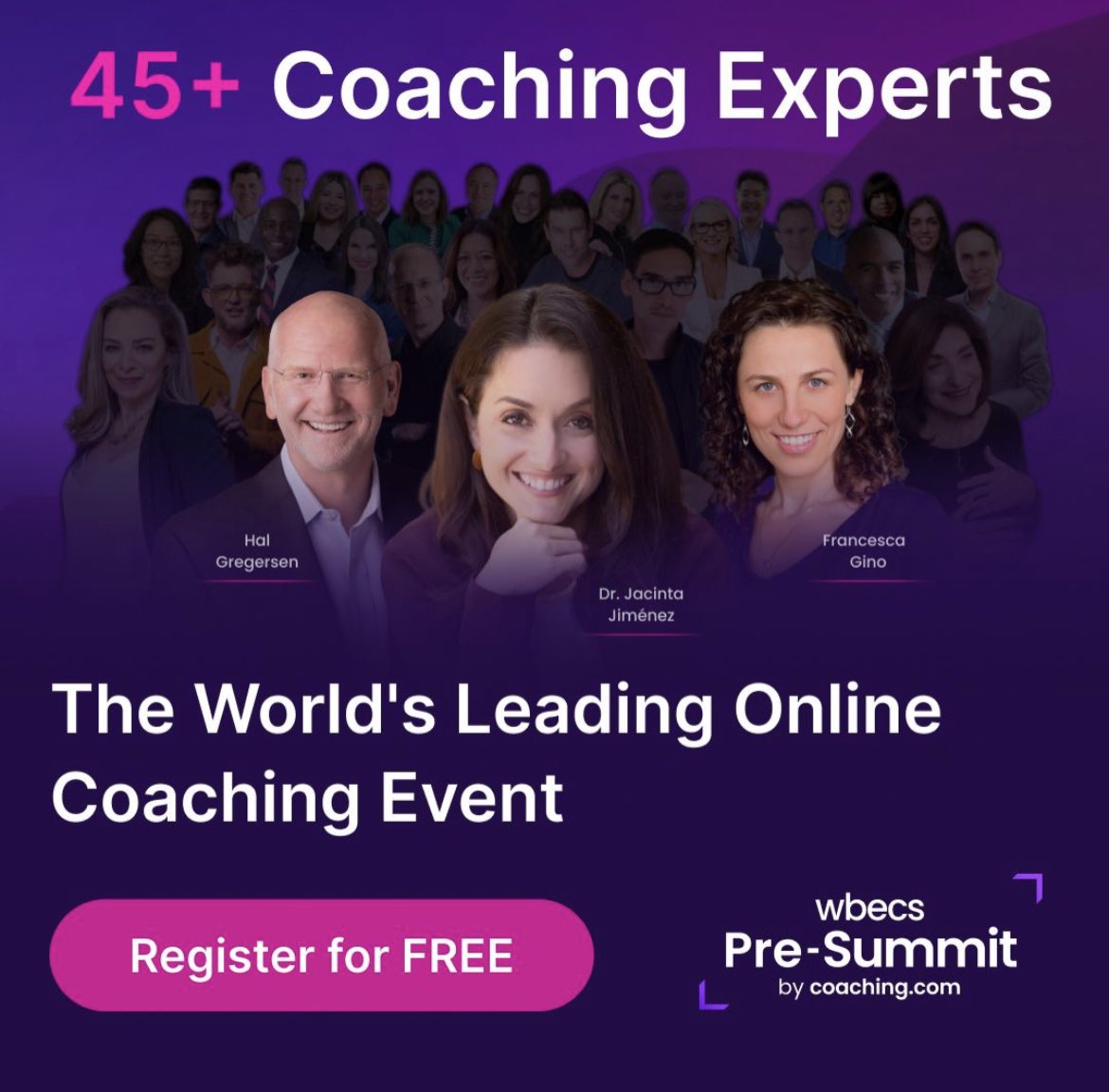 Join me at the world’s largest online coaching event of the year, the 13th WBECS Pre-Summit!!

I’ll be presenting on:

"Leveraging Leisure: Sustaining Your Vitality in a New World of Work."

 This is your opportunity to discover:

Secure your spot today: lnkd.in/gDzGtbj4