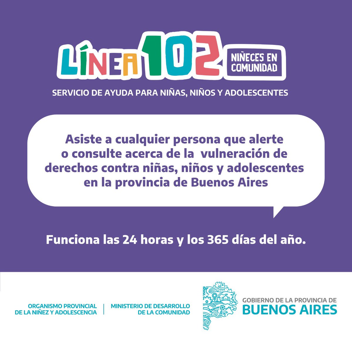 linea102's tweet photo. 📆17 de mayo - Día Internacional de las Líneas de Asistencia para las Niñeces y la Adolescencias.

@MinDesarrolloBA https://t.co/PxUfuUfNUh