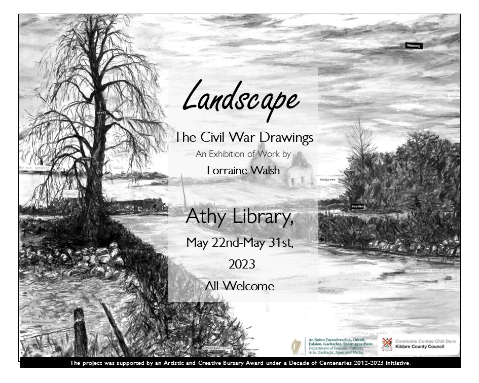 Opening at Athy Library next Monday, an exhibition of Civil War drawings by Lorraine Walsh
#decadeofcentenaries 
@kildarelibrary