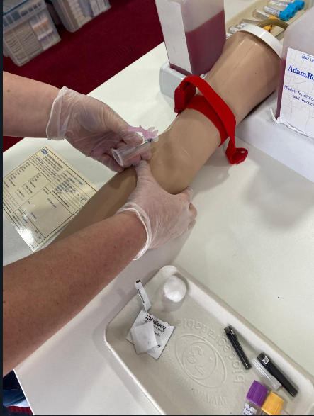MMU_thrombosis's tweet photo. Our PDRAs @SciAmelia and @AzzizaZaabalawi have been learning phlebotomy and venepuncture! 💉🩸
We take blood samples in our research to isolate #platelets and #leukocytes for our experiments!
We're known as the lab #vampires! 🧛♀️
#haematologists #blood #research
@MMU_CBS https://t.co/XKnwZStQrM
