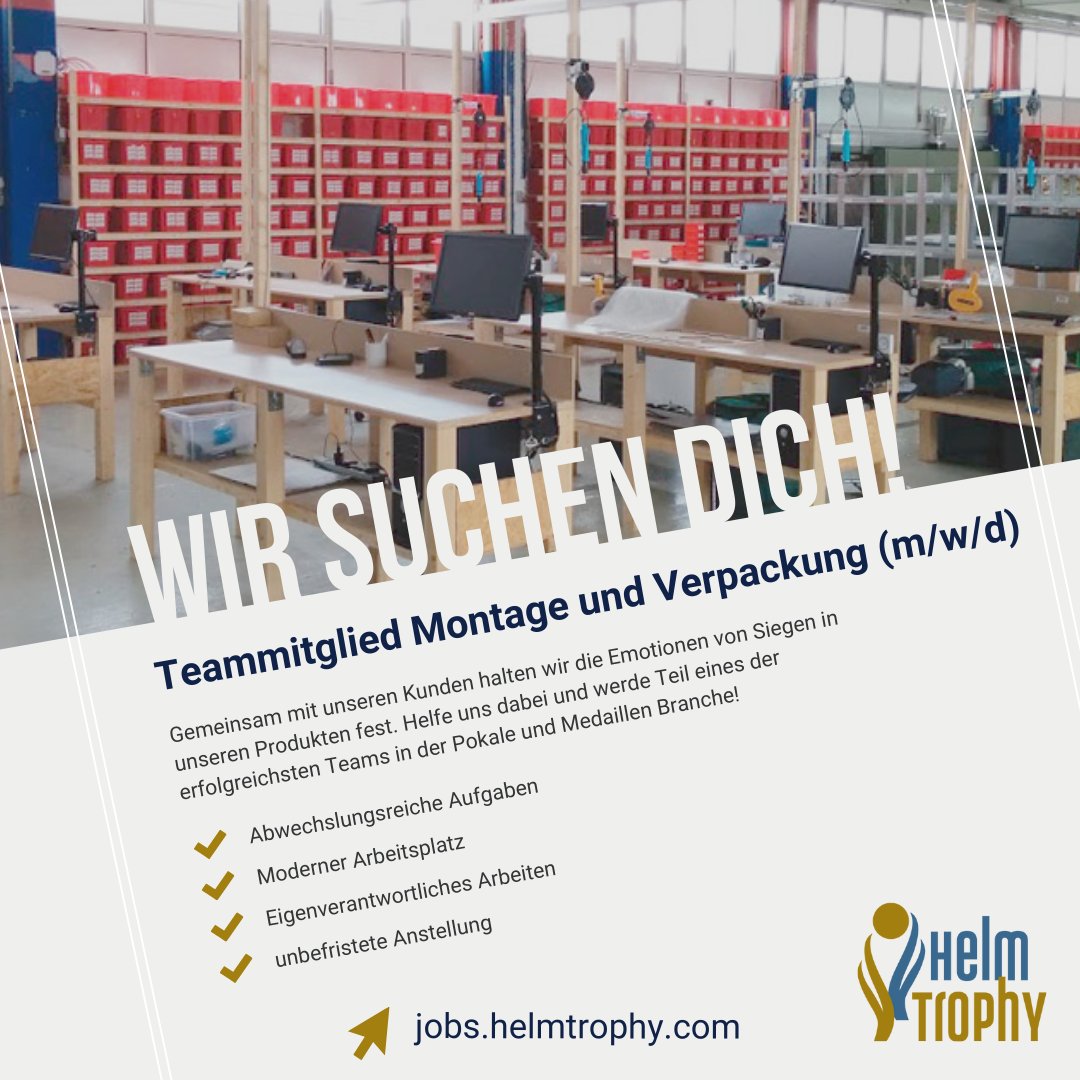 helmtrophy's tweet photo. Mach mit im #HelmTrophy Team! 🏆 Begeistert von Sport &amp; Siegen? 🎖Hilf uns, diese Momente zu verewigen. Wir suchen Montage- und Verpackungskräfte (m/w/d) in Friedewald. Bewirb dich: https://t.co/PR5544wIlL 🖱. Sei dabei, Emotionen zu bewahren! #Jobangebot #BewerbeDichJetzt https://t.co/xkai1Q6C83