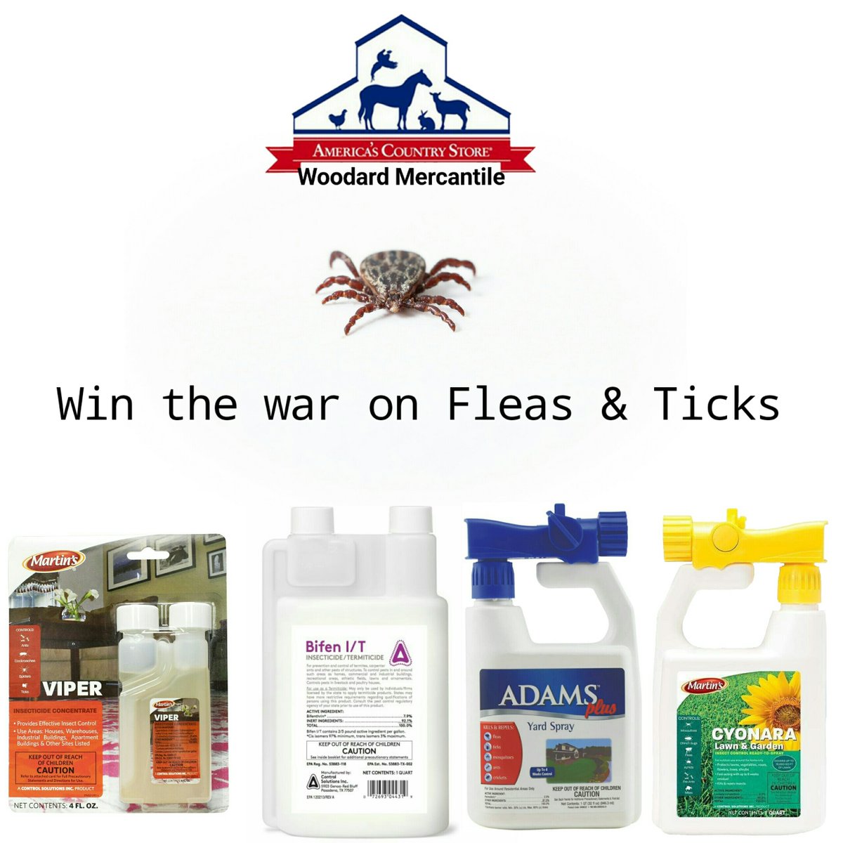 WoodMerc's tweet photo. Are the Fleas &amp; Ticks holding your backyard hostage? Let us help you win the war with our huge selection of proven products! 

#woodardmercantile  #weekendgoals  #gardening  #springtime  #shoplocal #lawns https://t.co/WpQWW7RZgb
