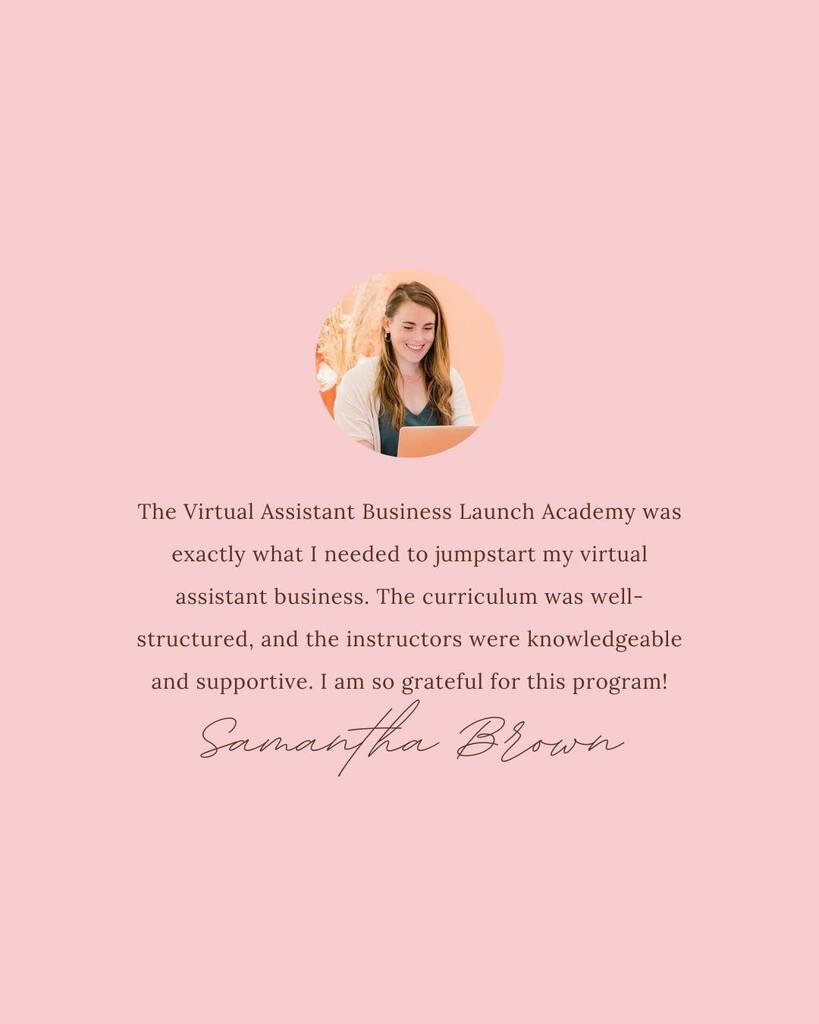 PoshOperations's tweet photo. Client love from Samantha!

"The Virtual Assistant Business Launch Academy was exactly what I needed to jumpstart my virtual assistant business. The curriculum was well-structured, and the instructors were knowledgeable and supportive. I am so grateful f… https://t.co/c5ZzpNM793 https://t.co/65vXbtEclW