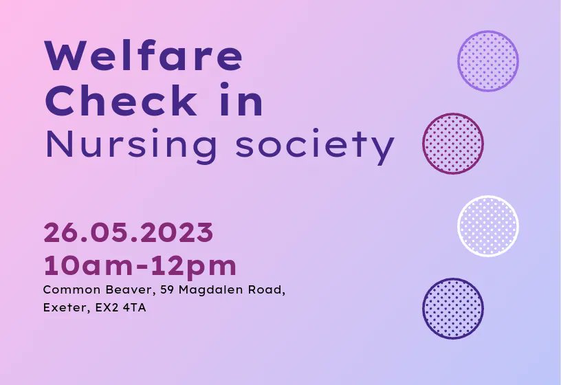 BeccaWNursing's tweet photo. @exeternursoc first welfare check in. Please come along have a coffee and a chat. I know it is tricky with placements. Hopefully there will be more of these coming and I can see you all there 🤞🤞 https://t.co/EwnNbyDUiF