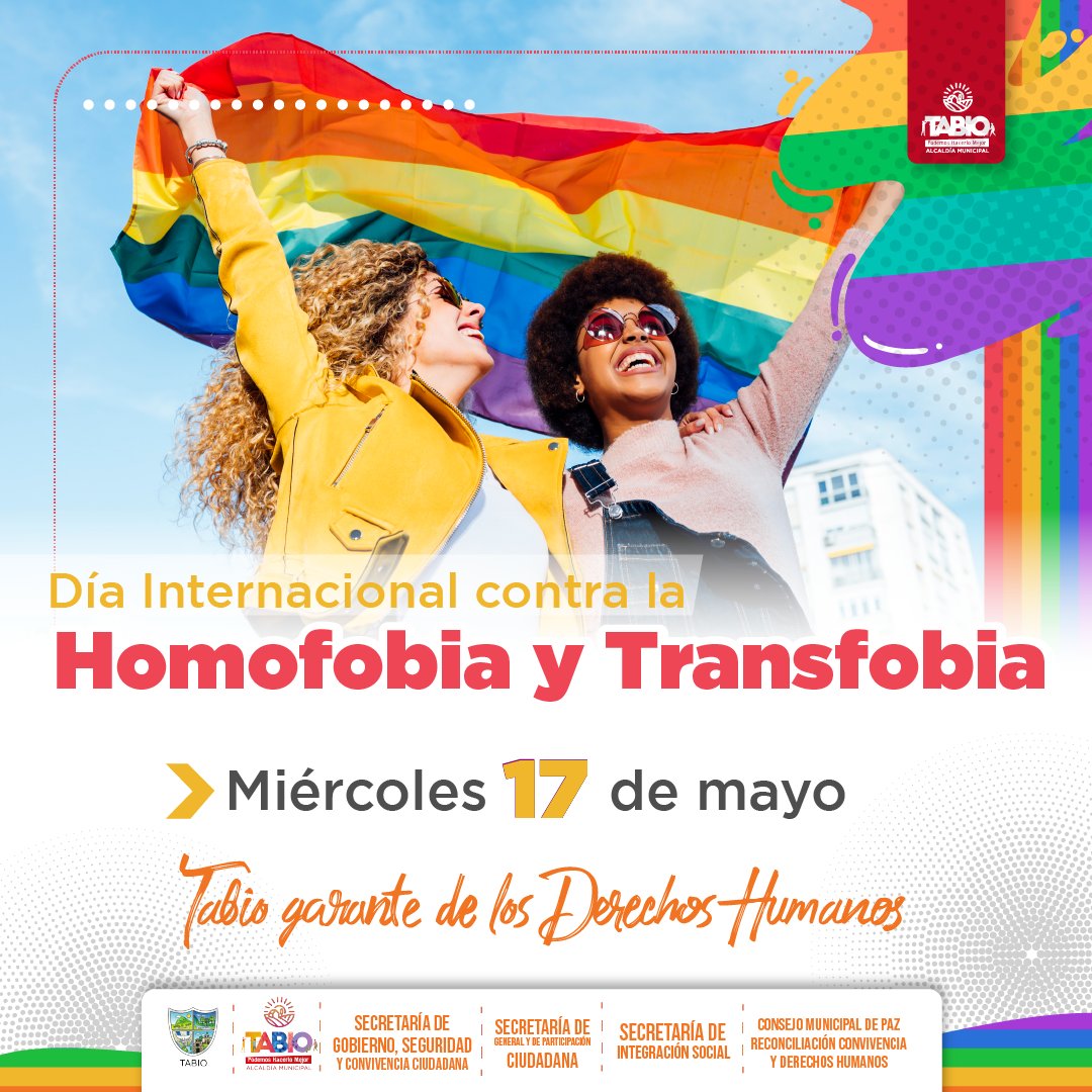 Con el lema 'Juntos siempre: unidos en la diversidad', se conmemora hoy el #DíaInternacionalcontralaHomofobiaTransfobiayBifobia, que concientiza para lograr un mundo pacífico y justo en el que todas las person@s sean libres e iguales en dignidad y derechos.