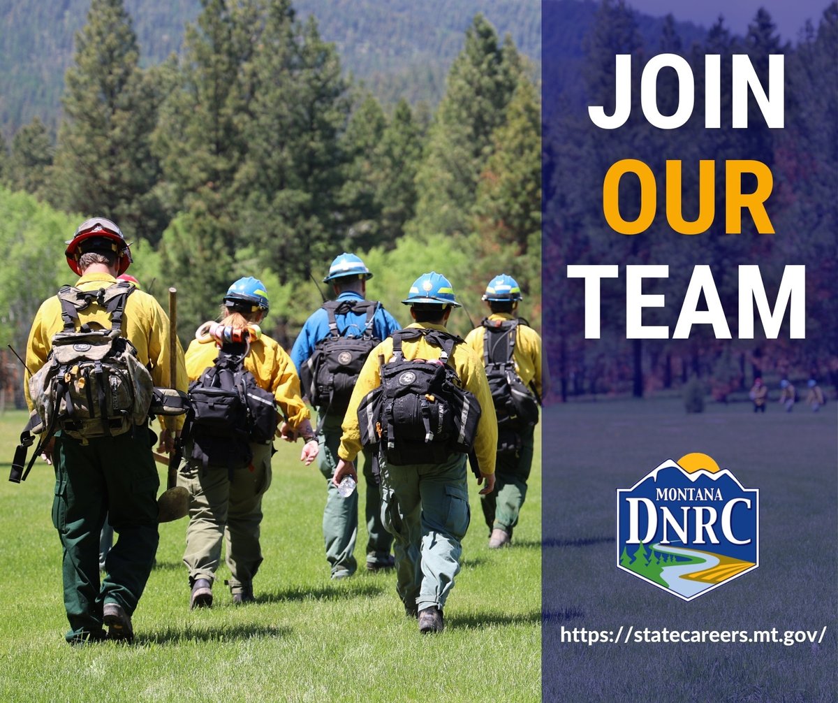 MontanaDNRC's tweet image. Still searching for the perfect summer job? It's not too late to join our wildland firefighting team for the best summer experience ever!

View available positions at rb.gy/qpvo6 and search Keyword: firefighter. 

#MTFire #summerjob #Freehousing