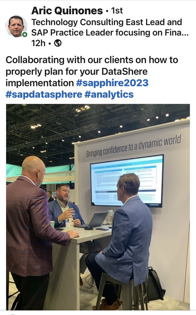 TheSAPDataGuy's tweet image. #Sapphire2023 #sapdatasphere
Stop by booth 604 and let’s talk about your SAP data strategy. The best free consulting you will ever get.